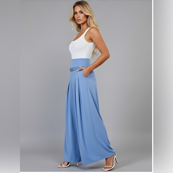 Sequin Detail Wide Leg Pants - Picture 3 of 6